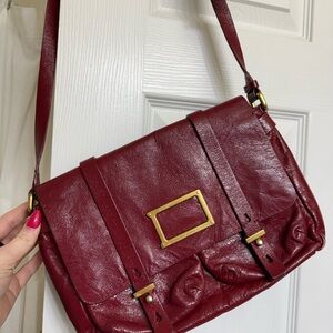 Marc By Marc Jacobs Burgundy Leather Crossbody with Gold Hardware